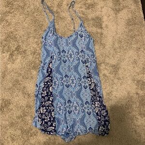Blue patterned romper